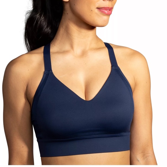 Brooks Women's  Drive Interlace Sports Bra Running Blue - Picture 4 of 5